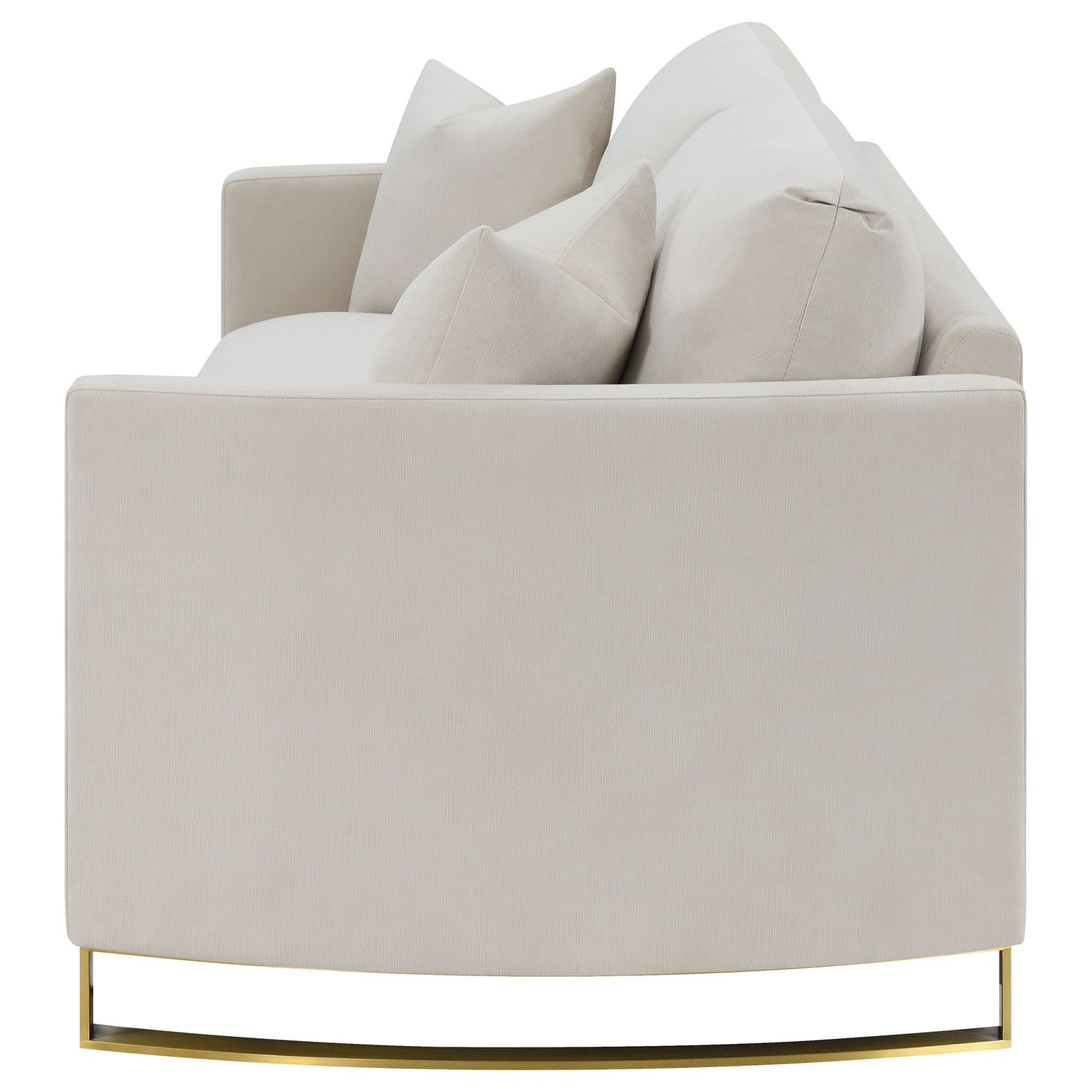Corliss Upholstered Arched Arms Sofa Beige | Coaster | Home Elegance USA