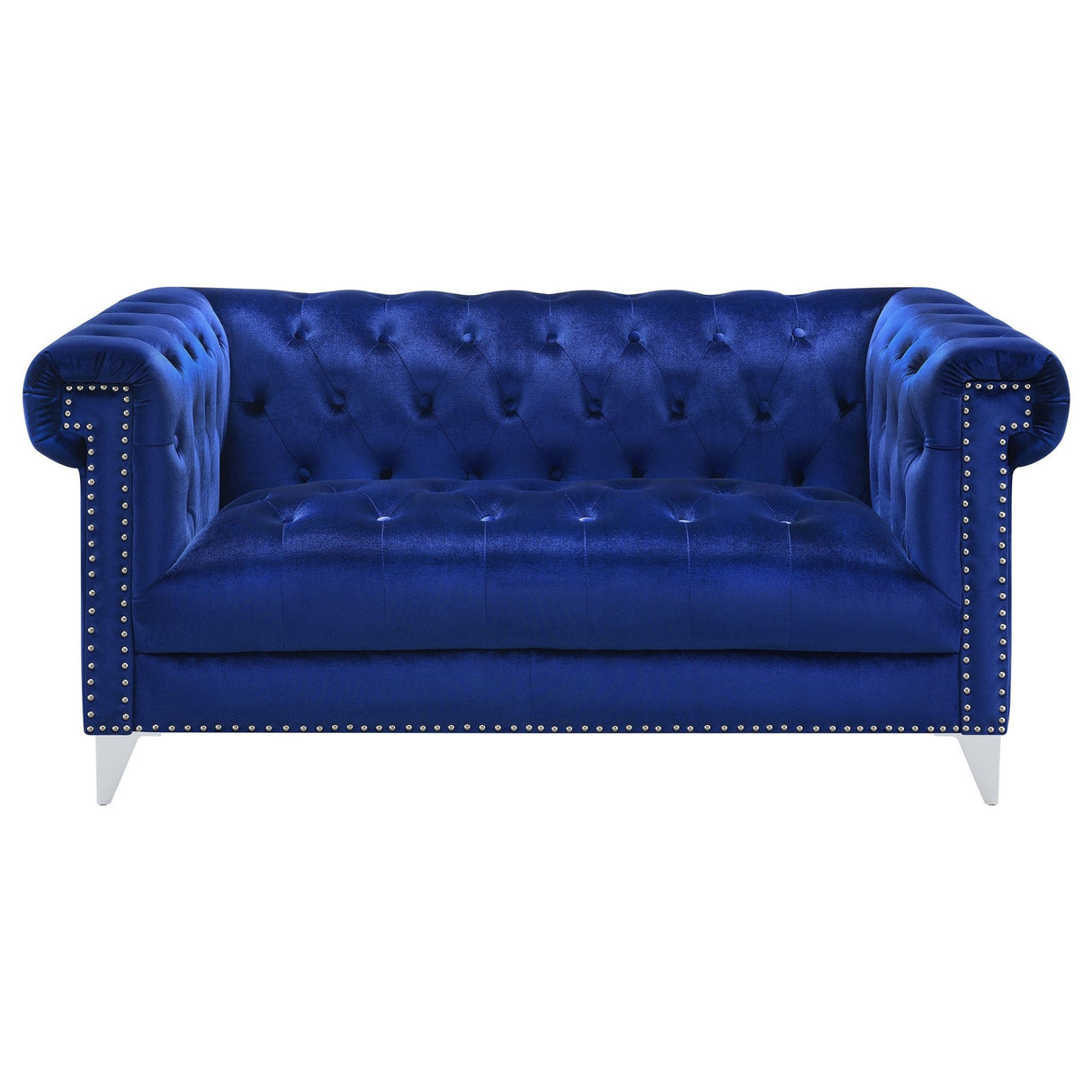 Bleker 3 - piece Tuxedo Arm Living Room Set Blue | Coaster | Home Elegance USA