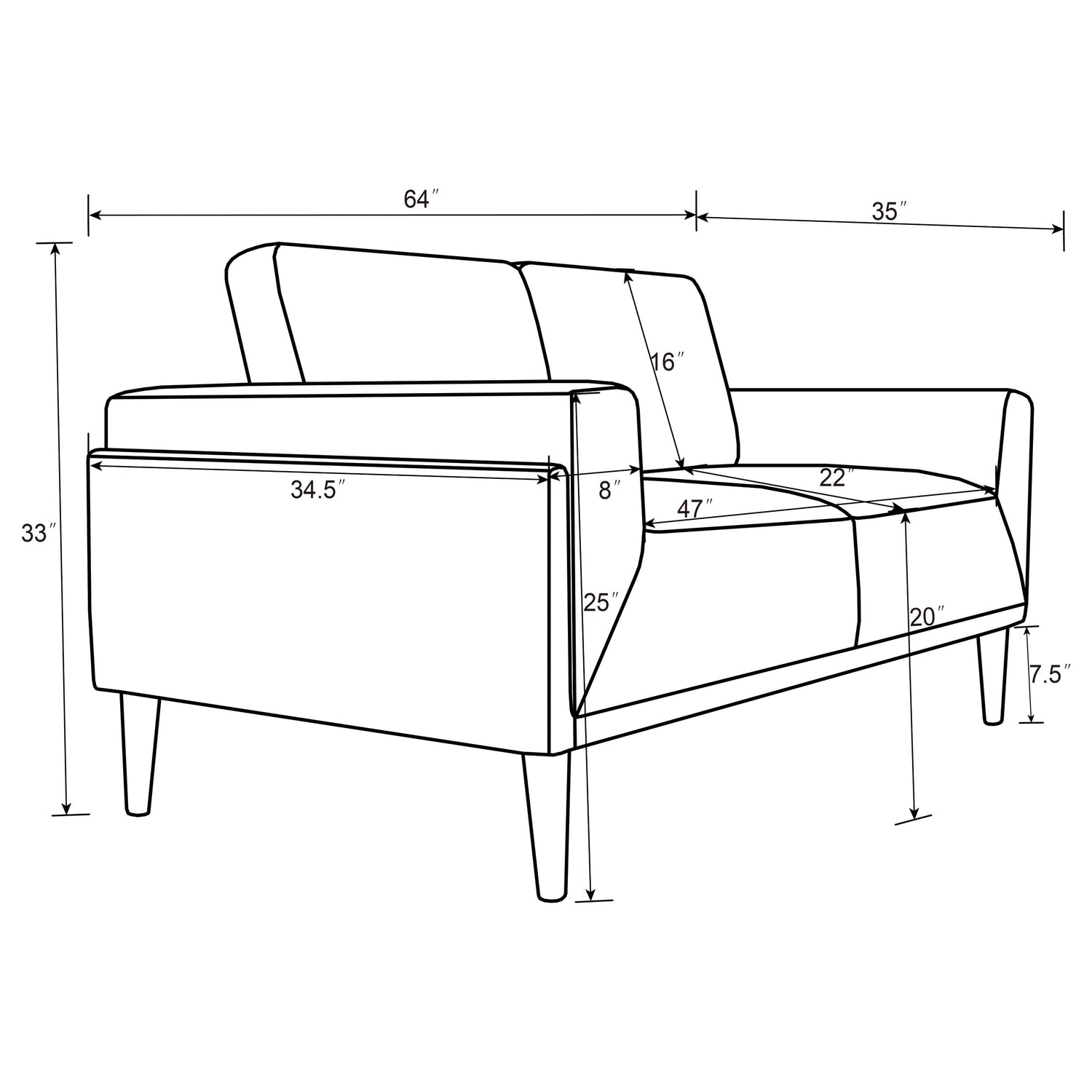 Loveseat - Rilynn Upholstered Track Arms Loveseat Grey