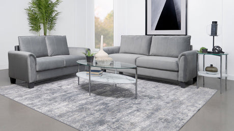 Davis 2 - piece Upholstered Rolled Arm Sofa Grey | Coaster | Home Elegance USA