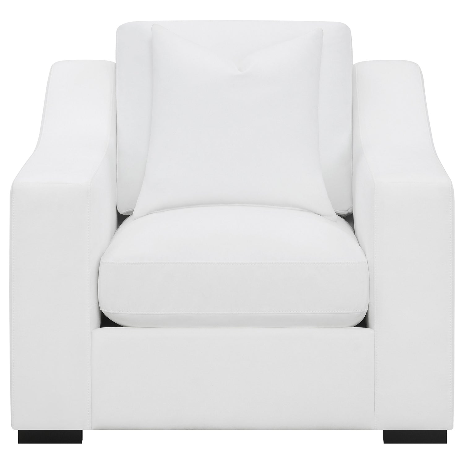 Chair - Ashlyn Upholstered Sloped Arms Chair White