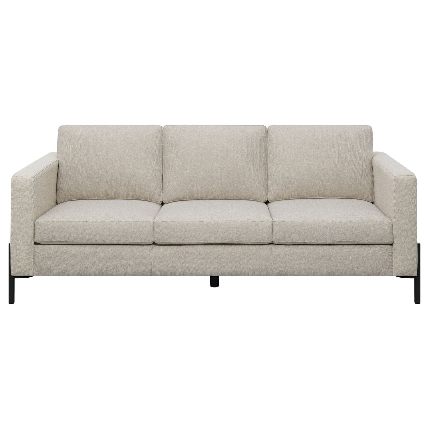 Tilly 2 - piece Upholstered Track Arms Sofa Set Oatmeal | Coaster | Home Elegance USA