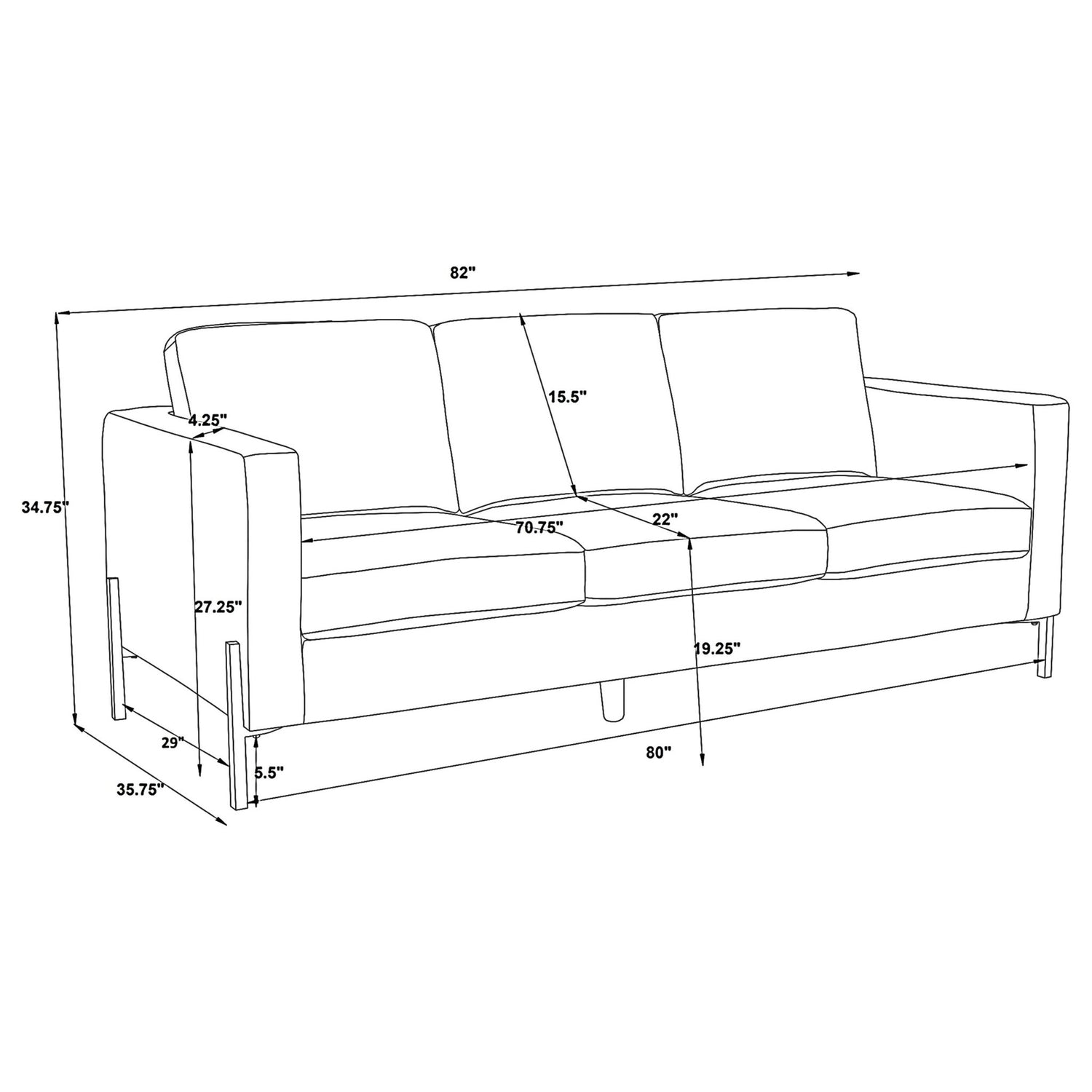 Tilly 2 - piece Upholstered Track Arms Sofa Set Oatmeal | Coaster | Home Elegance USA