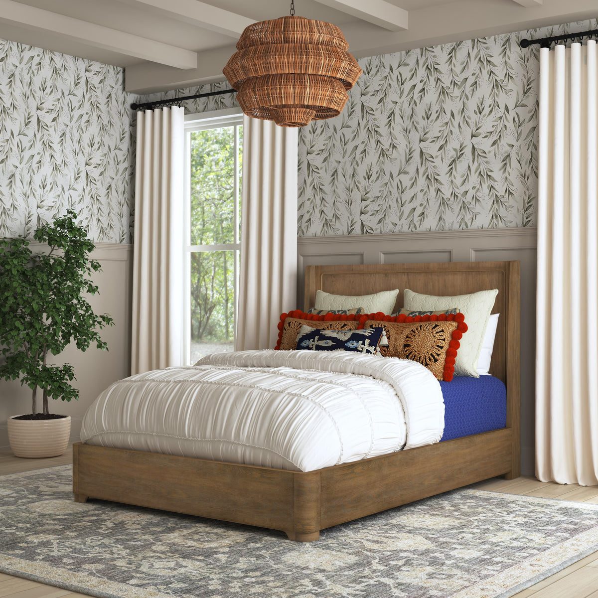 Normandy Queen Panel Bed - Light Brown | Flexsteel