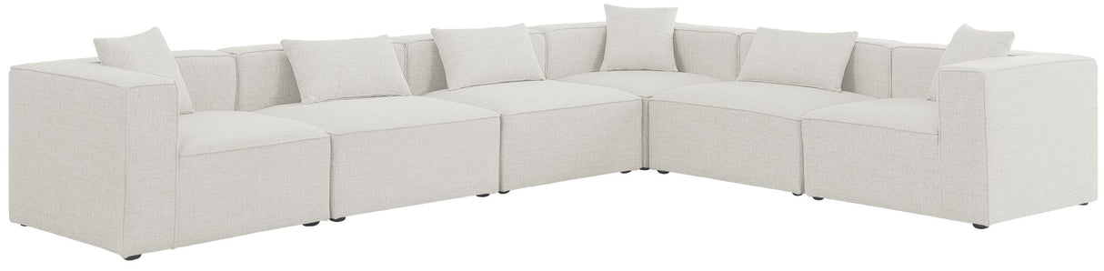 Cube - Modular Sectional 6 Piece - Cream - Fabric - Modern & Contemporary | Home Elegance USA