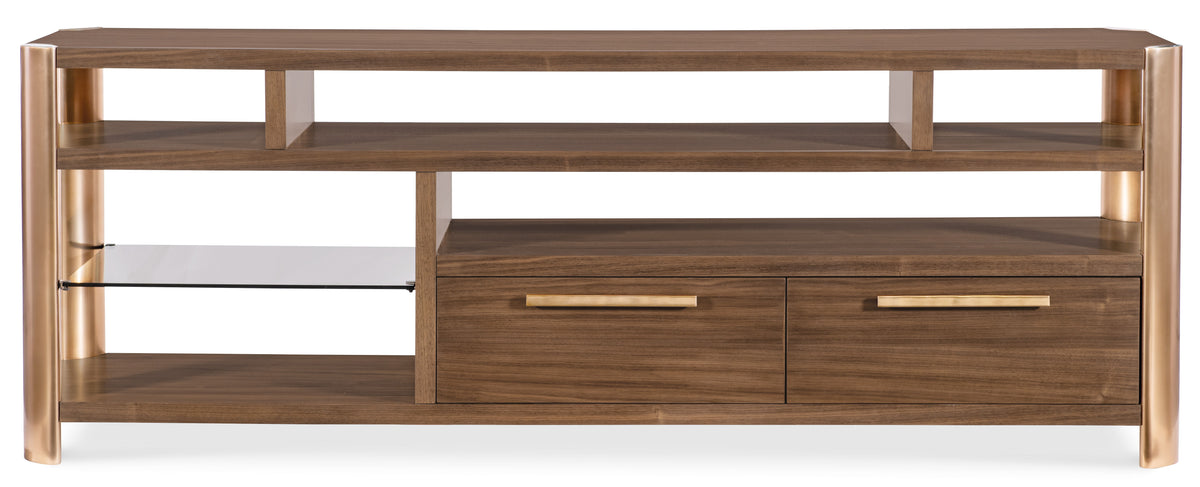 Eleana Entertainment Console Medium Wood / Gold - Dark Brown / Gold by Hooker Furniture - View 4