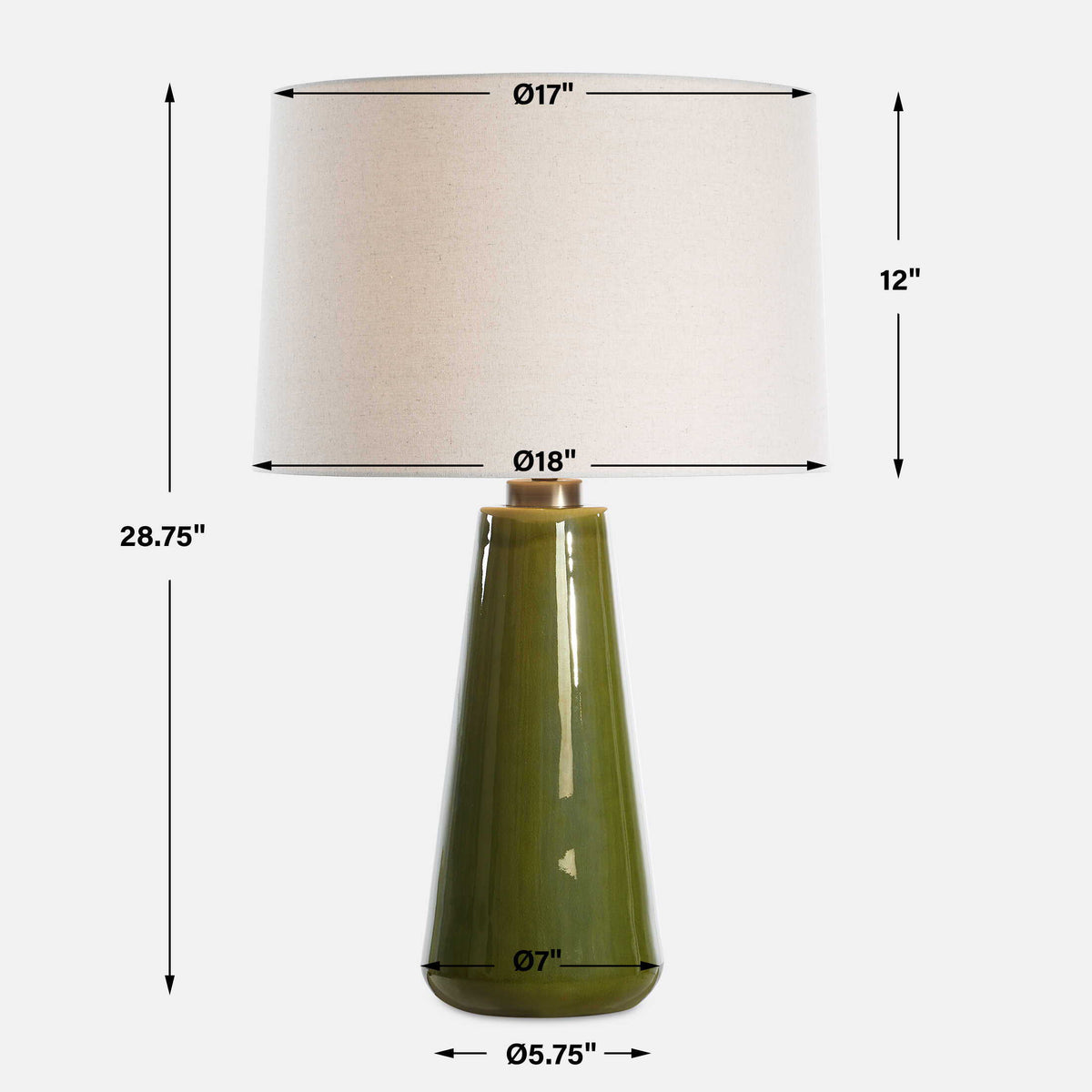 Kelley Table Lamp - Green by Uttermost - View 7