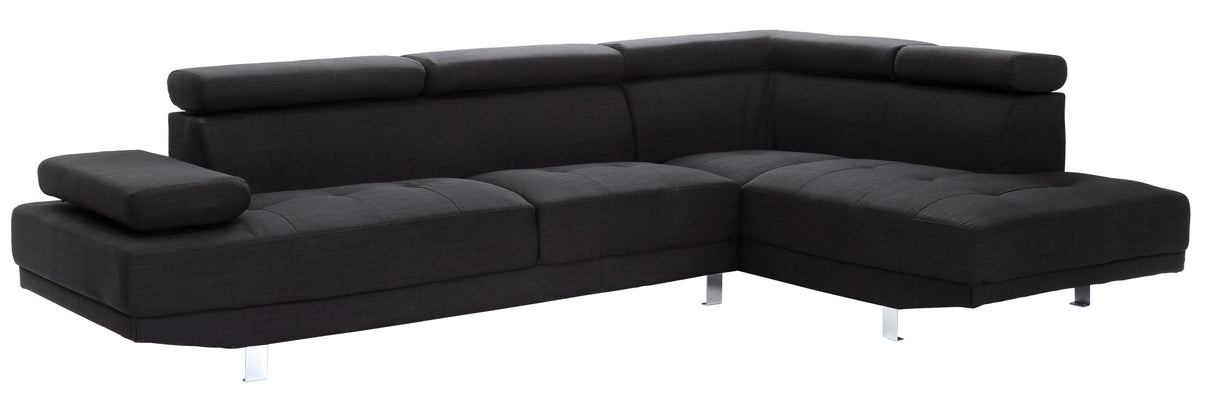 Riveredge G441-SC Sectional ( Without Ottoman) , BLACK