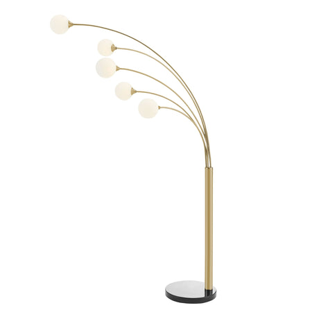 Anechdoche 5 Lights Gold And White Floor Lamp | Finesse | Home Elegance USA