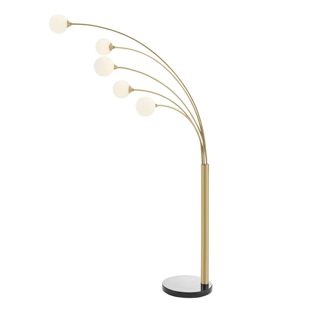 Anechdoche 5 Lights Gold And White Floor Lamp | Finesse | Home Elegance USA