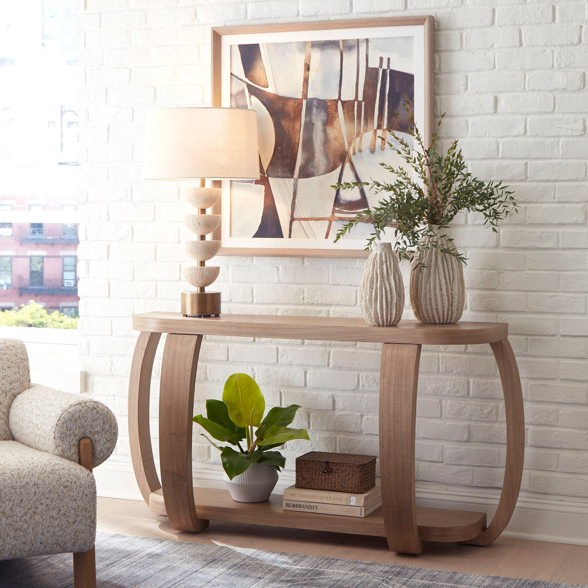 Adona Wood Console Table - Light Brown by Uttermost - View 2
