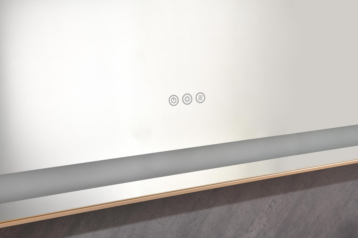 96in. W x36 in. H Frameless LED Single Bathroom Vanity Mirror in Polished Crystal Bathroom Vanity LED Mirror with 3 Color Lights Mirror for Bathroom Wall | Home Elegance USA