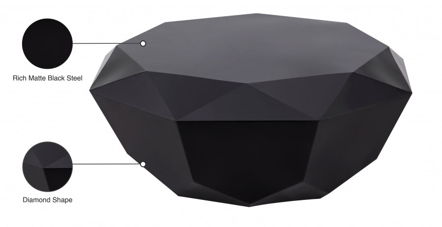 Gemma 3 Piece Occasional Table Set In Matte Black - 222Black-3Set | Meridian - sold by Home Elegance USA