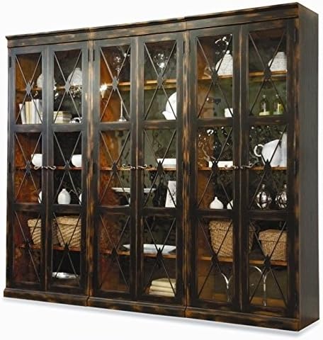 Sanctuary Two-Door Thin Display Cabinet Ebony | Hooker
