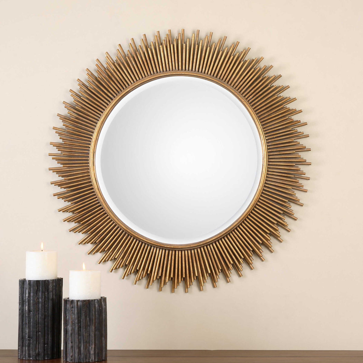 Marlo Round Mirror - Gold by Uttermost - View 3