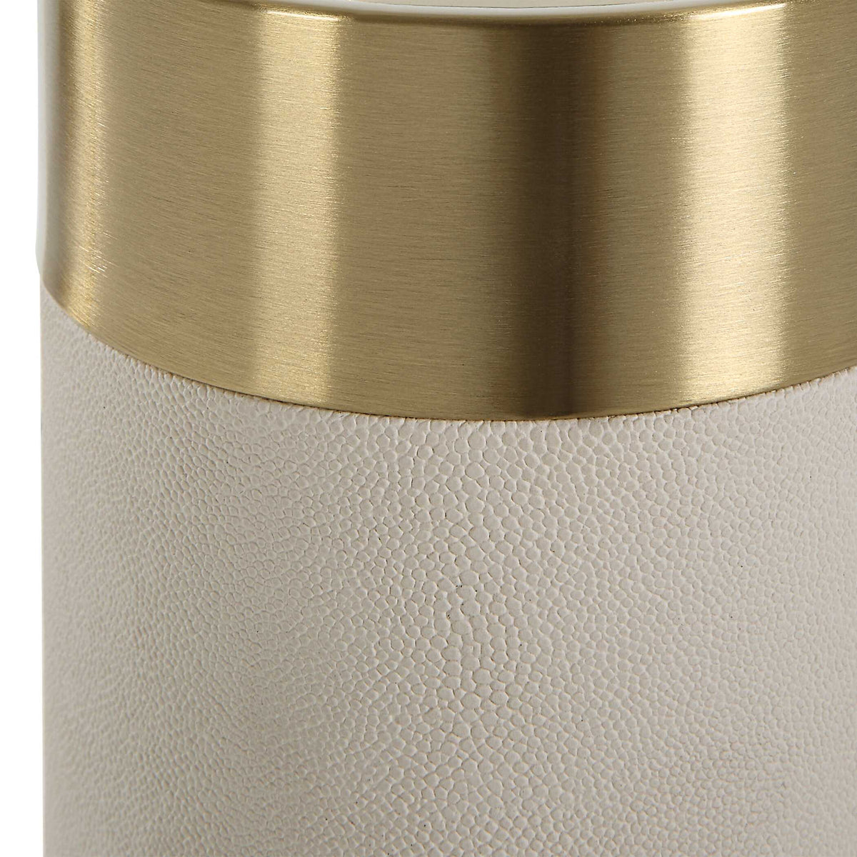 Wessex Pillar Candleholders (Set Of 2) - White / Gold by Uttermost - View 4