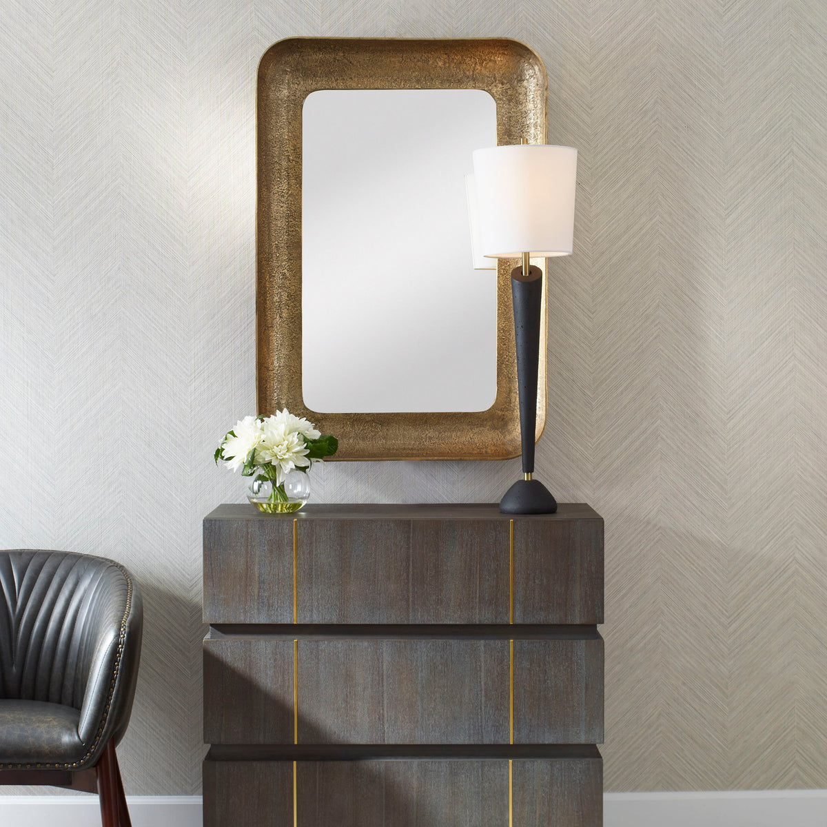 Alvaro Antique Brass Mirror - Bronze by Uttermost - View 2