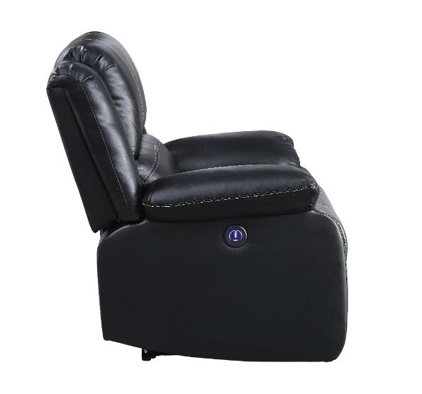 Acme - Zuriel Power Motion Recliner W/USB 52288 Black Synthetic Leather