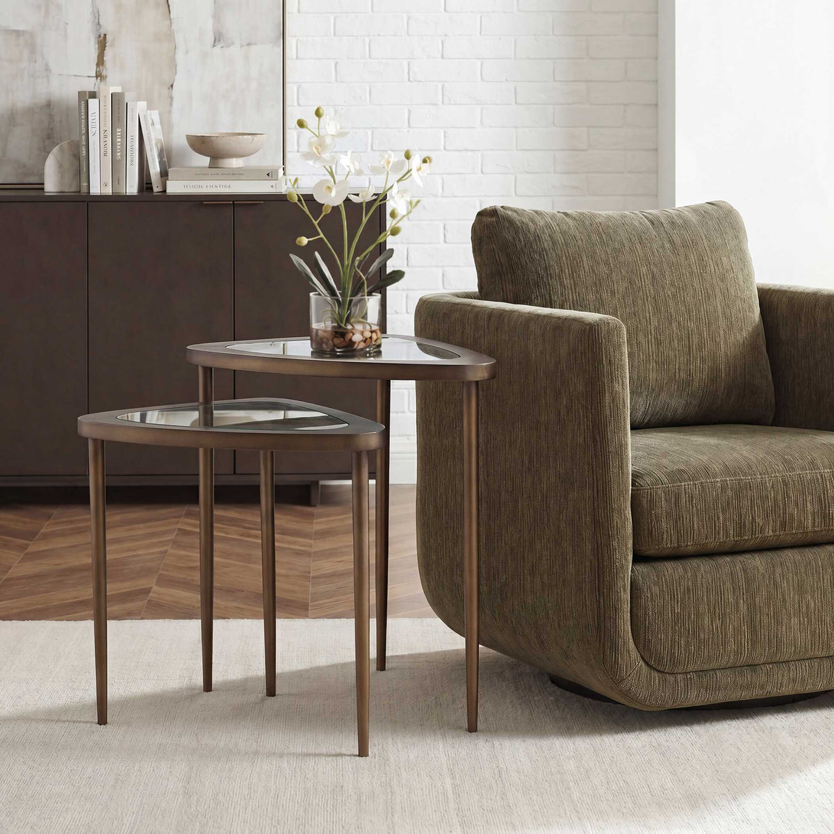 Millar Curved Nesting Tables (Set of 2) - Bronze by Uttermost - View 2