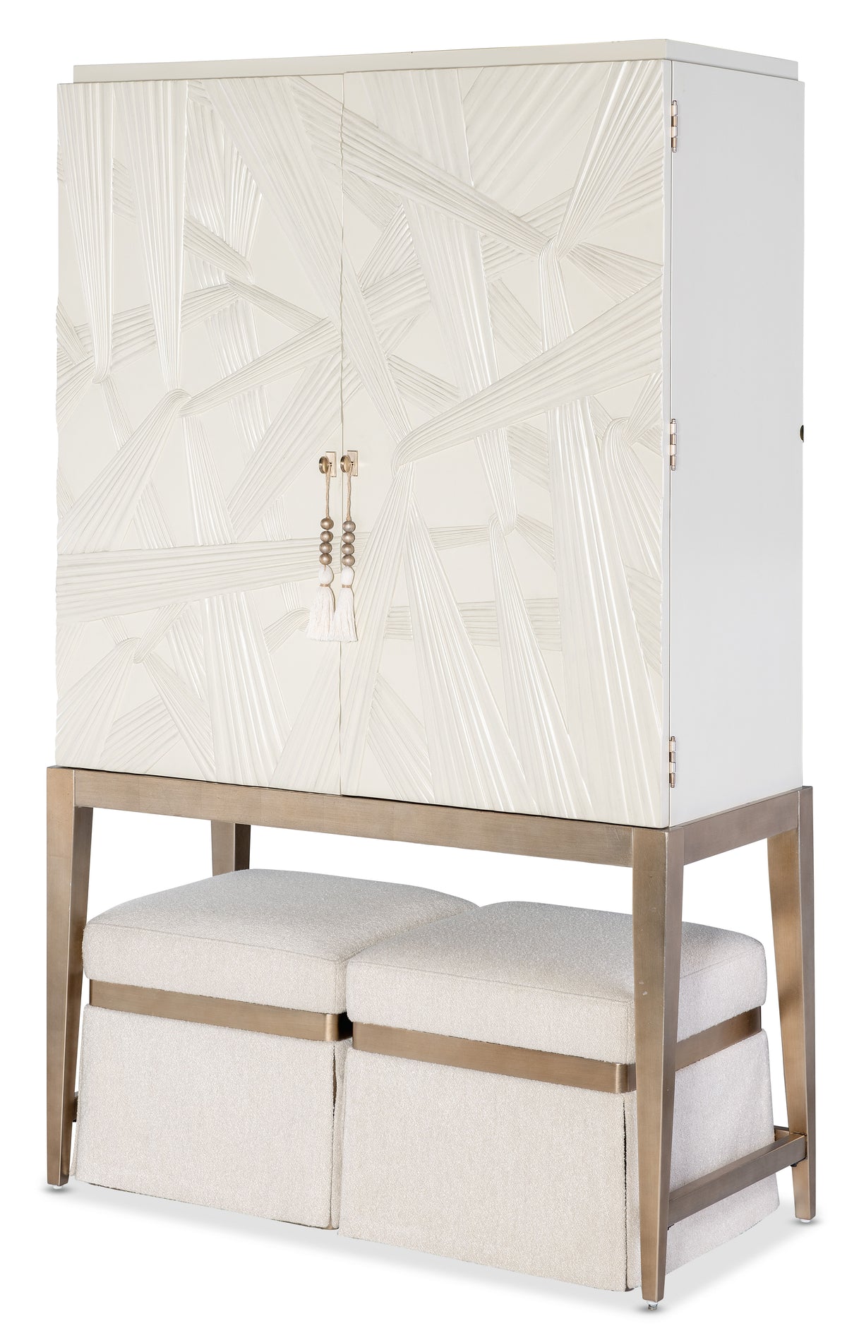 Melange Dream Weaver Pouf - White by Hooker Furniture - View 7