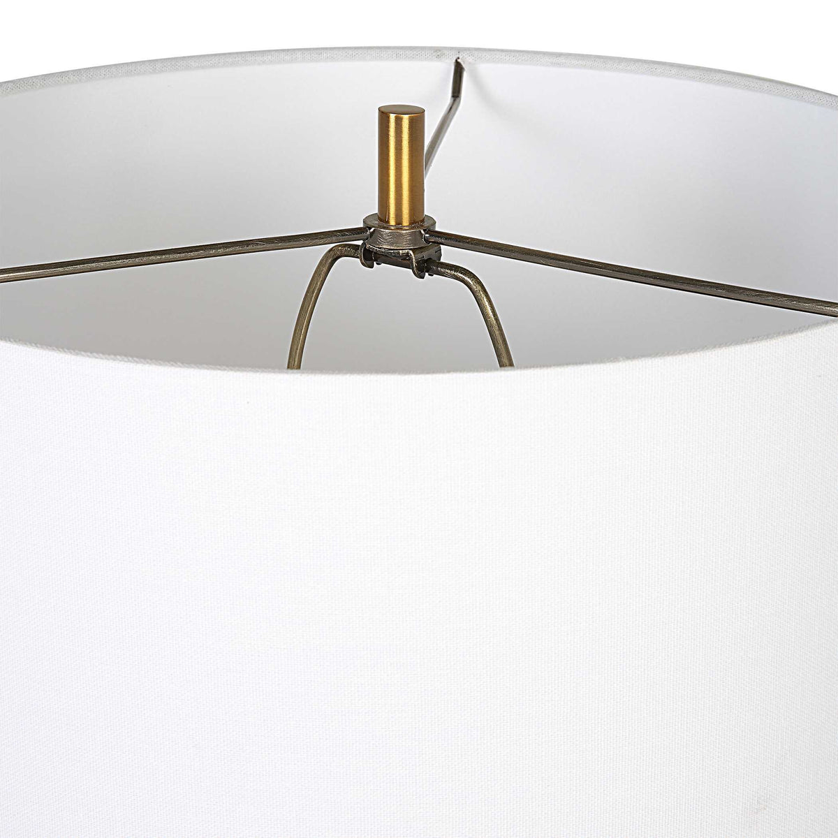 Monolith Table Lamp - Dark Gray / White by Uttermost - View 8