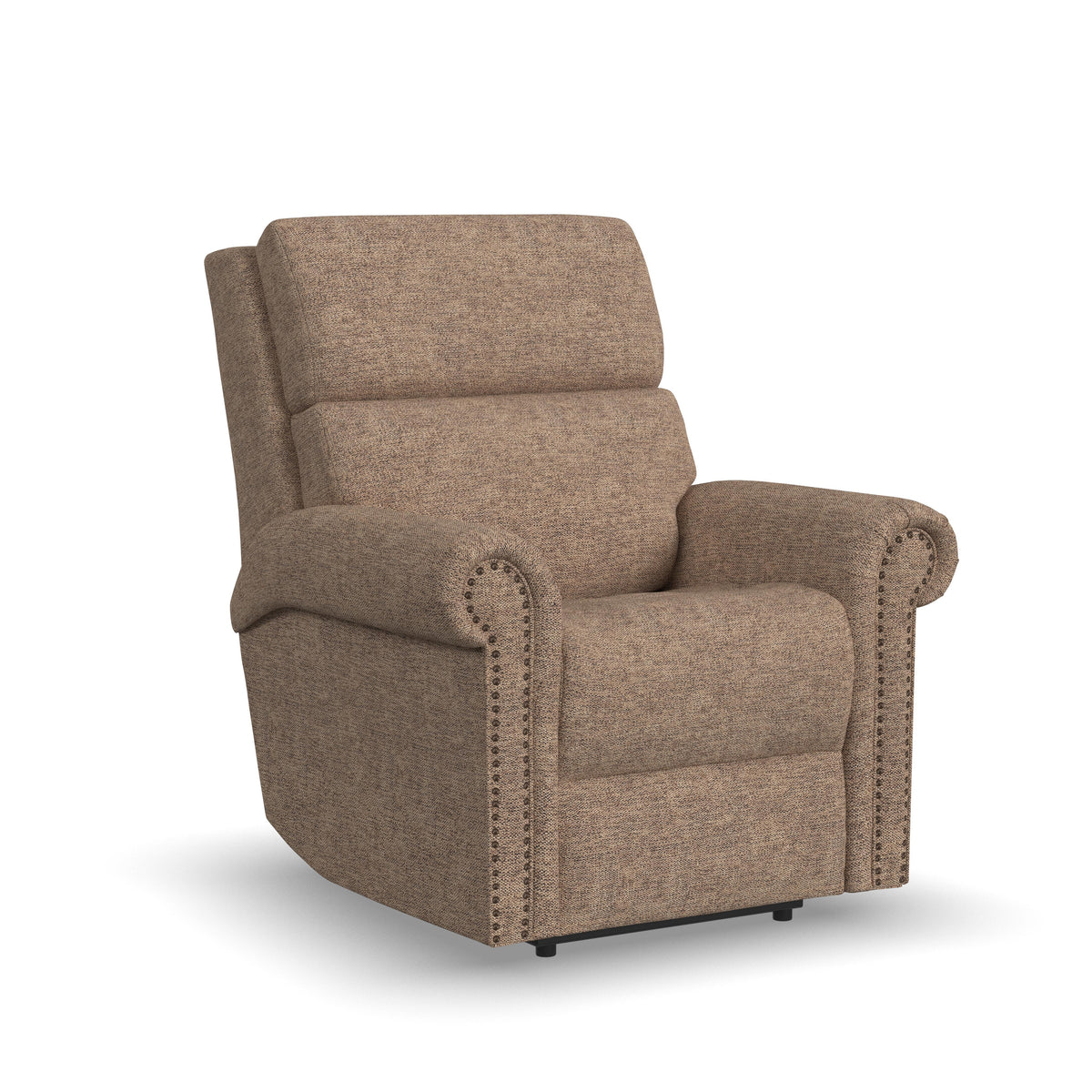 Bernard Power Fabric Recliner With Power Headrest & Lumbar, Nailhead Trim | Flexsteel
