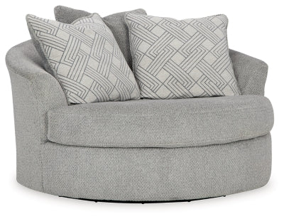 Ashley Cement Casselbury Oversized Swivel Accent Chair - Velvet | Home Elegance USA