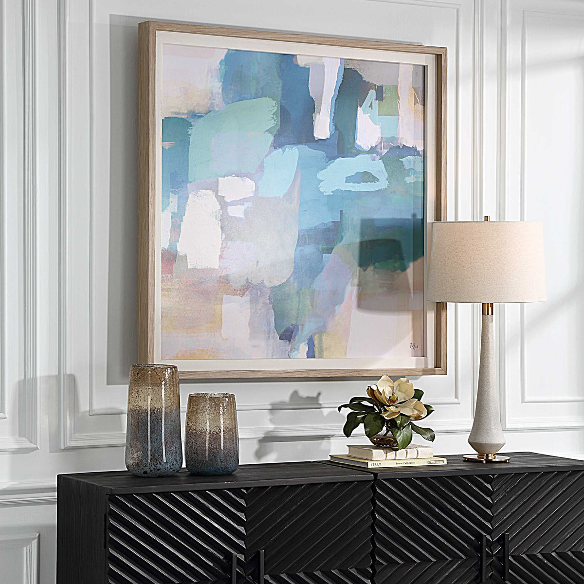 Continue On Abstract Framed Print - Blue by Uttermost - View 3