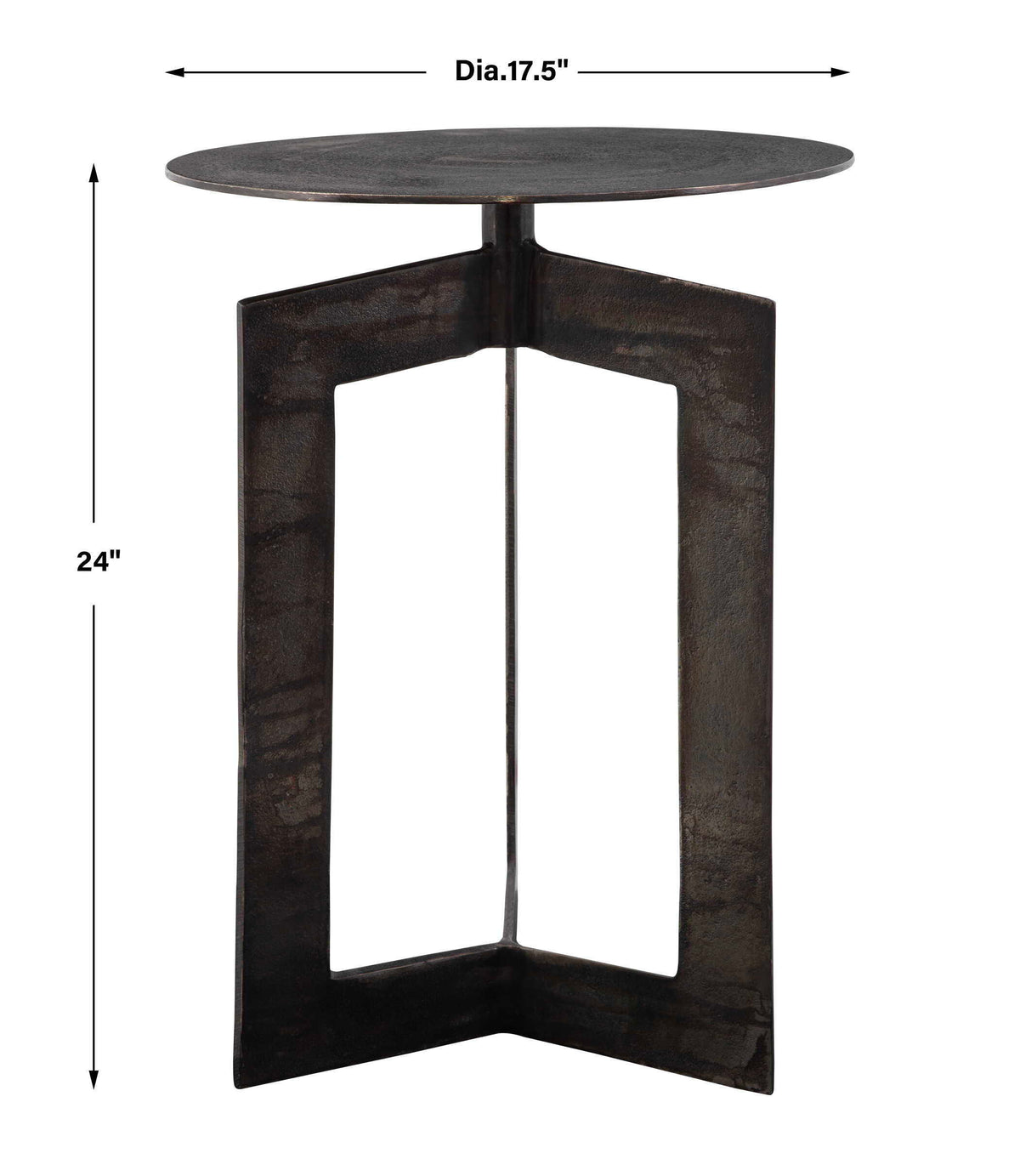 Deltoid Accent Table Gunmetal - Black by Uttermost - View 4