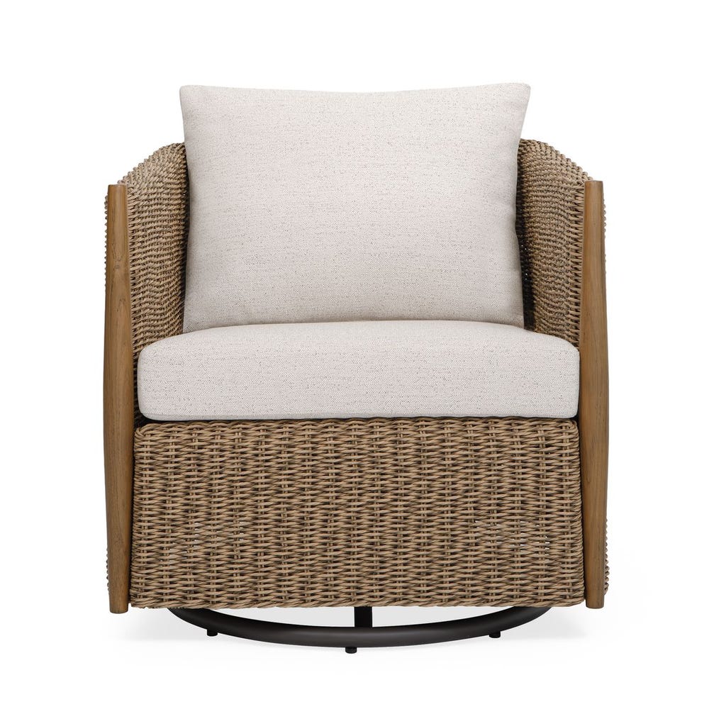 Cala Outdoor Swivel Rocking Chair - Light Brown | Uttermost