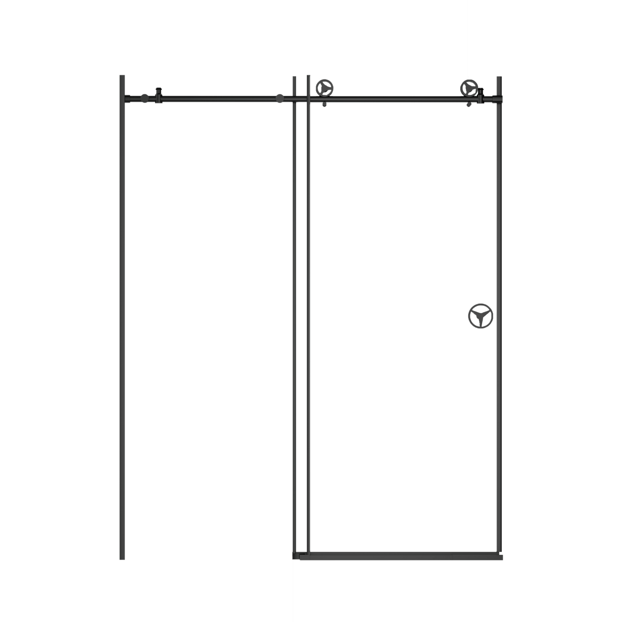 60 in. W x 76 in. HSliding Frameless Shower Door in Matte Black with Clear Glass | Home Elegance USA