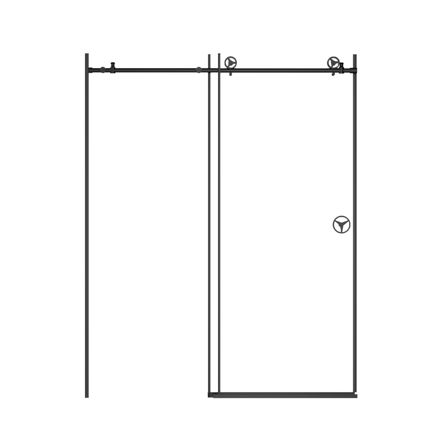 60 in. W x 76 in. HSliding Frameless Shower Door in Matte Black with Clear Glass | Home Elegance USA