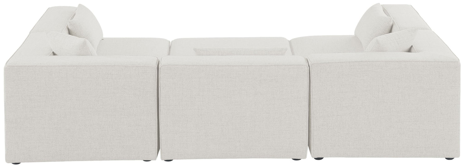 Cube - Modular Sectional 6 Piece - Cream - Modern & Contemporary | Home Elegance USA