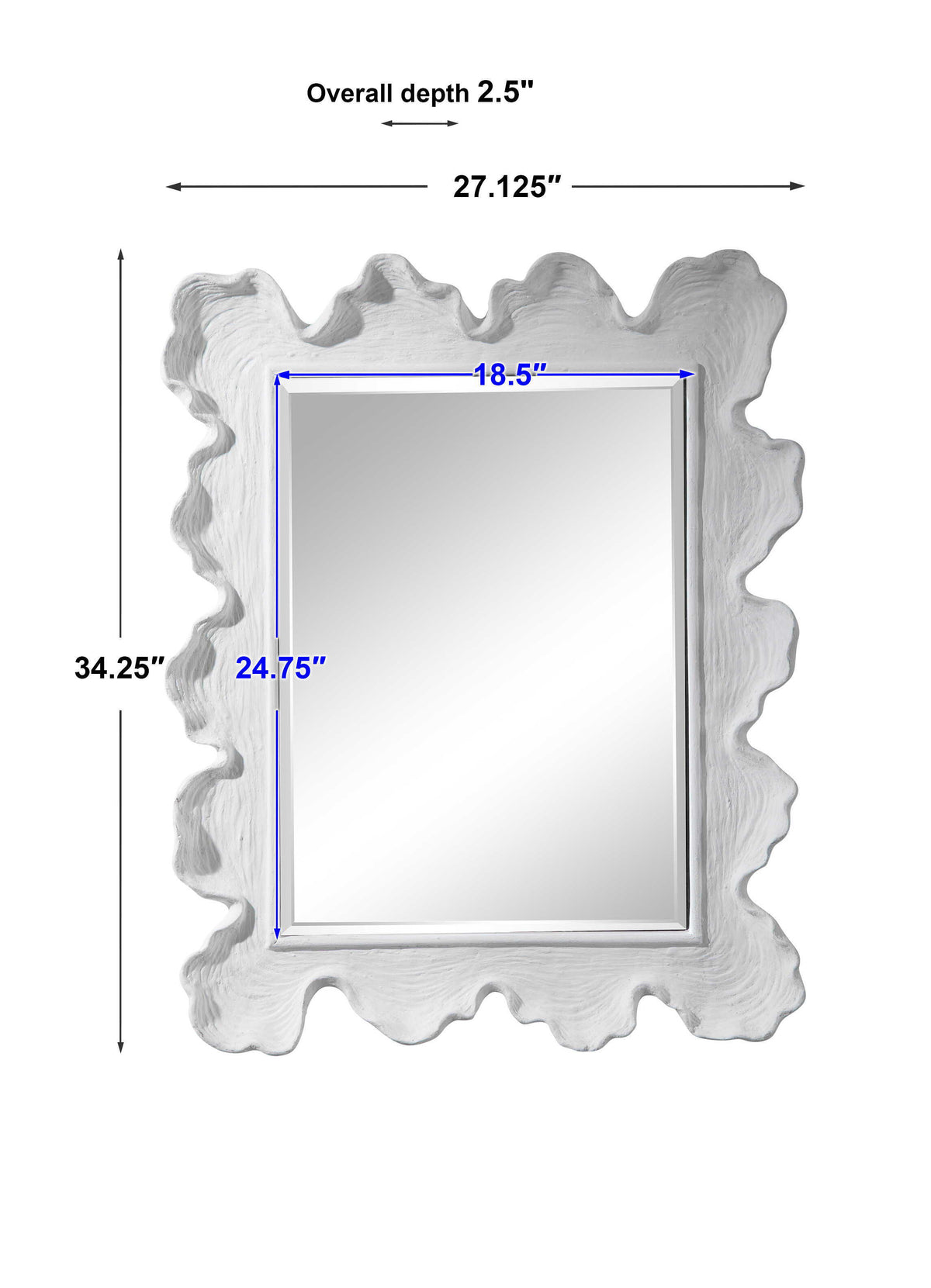 Sea Coral Coastal Mirror - Silver / White by Uttermost - View 11