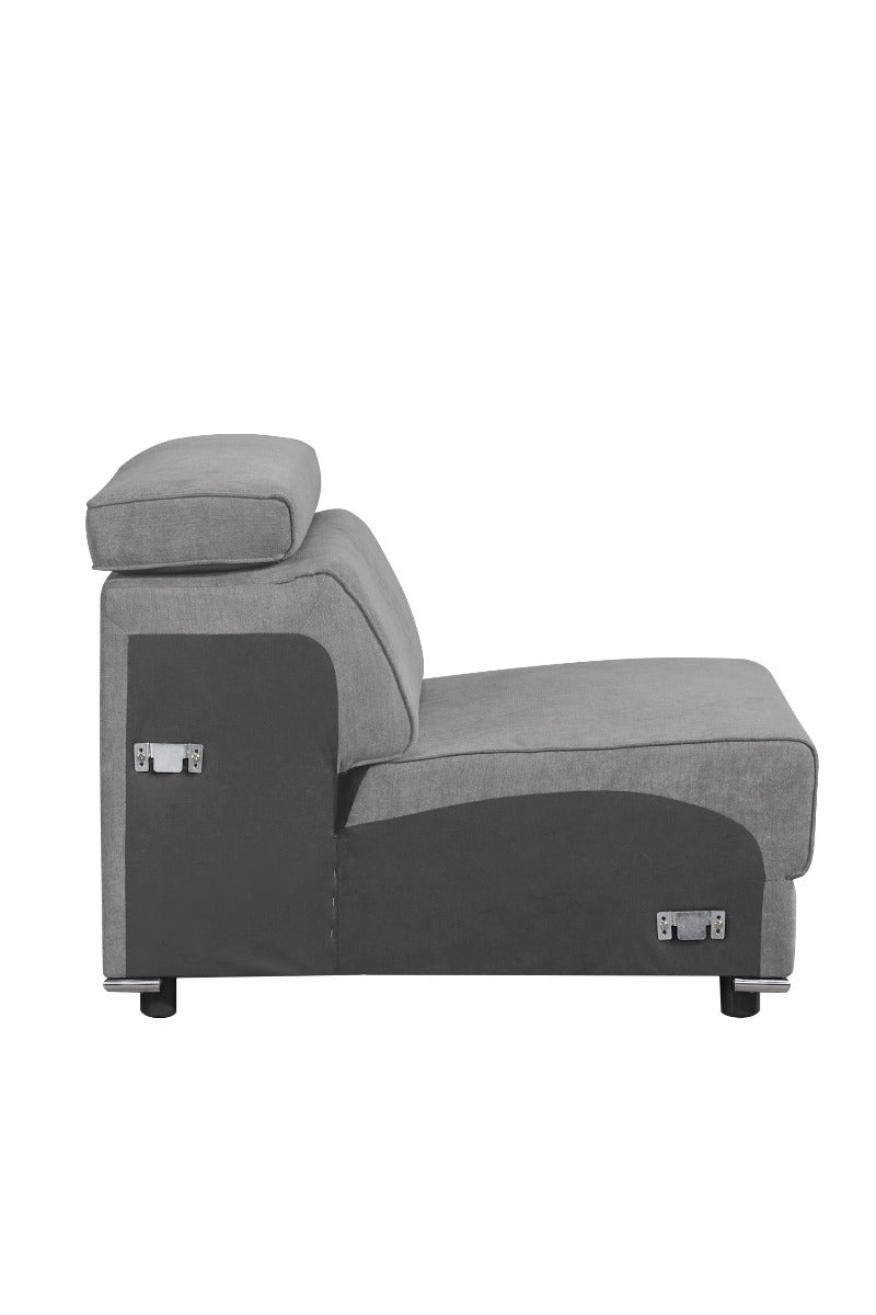 Alwin Modular - Armless Chair 53722 Dark Gray Fabric | Acme | Home Elegance USA