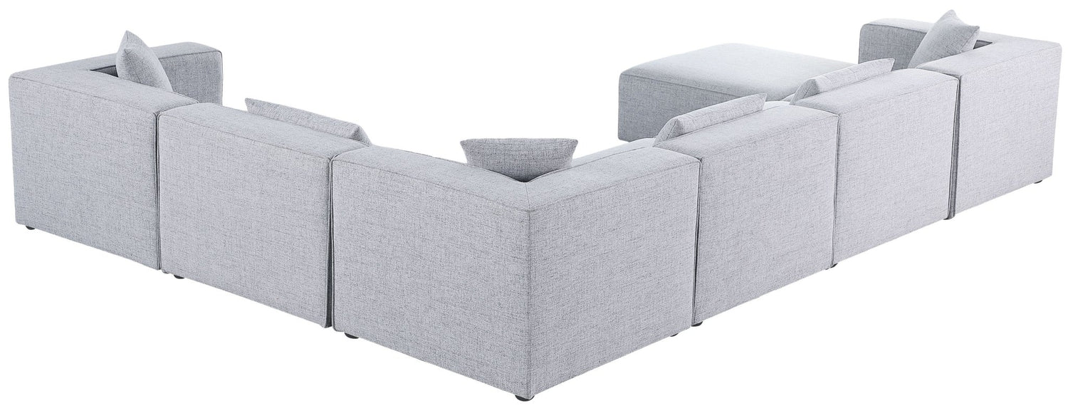 Cube - Modular Sectional 7 Piece - Gray - Fabric | Home Elegance USA