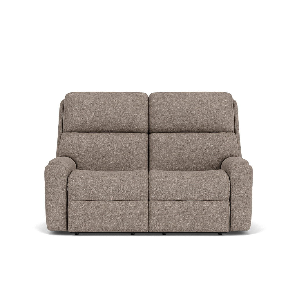 Rio Transitional Fabric Reclining Loveseat | Flexsteel