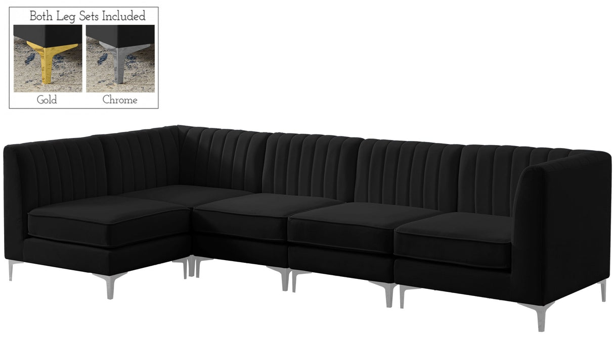 Alina - Modular Sectional 5 Piece - Black | Home Elegance USA