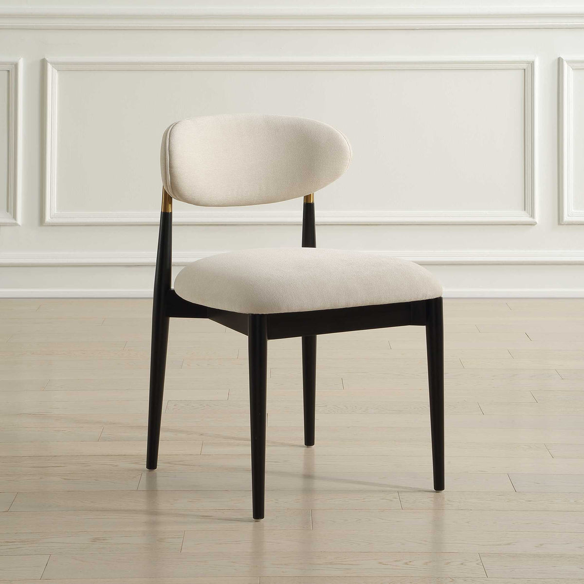 Moxie Armless Dining Chair (Set of 2) Black / Off White - Black / White by Uttermost - View 3