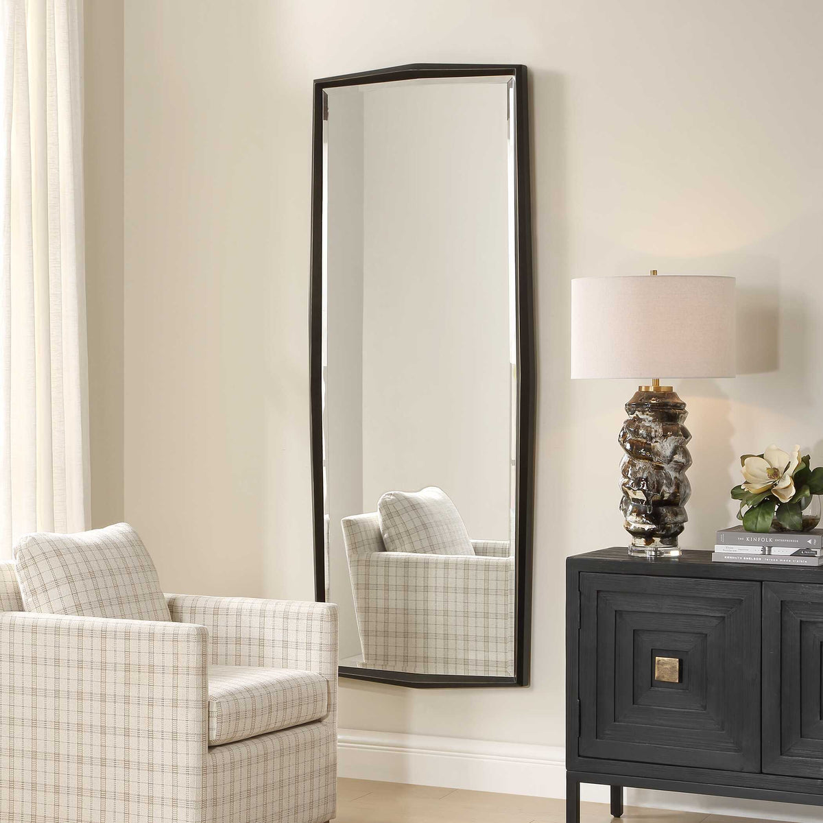 On Point Tall Mirror Bronze - Black by Uttermost - View 3
