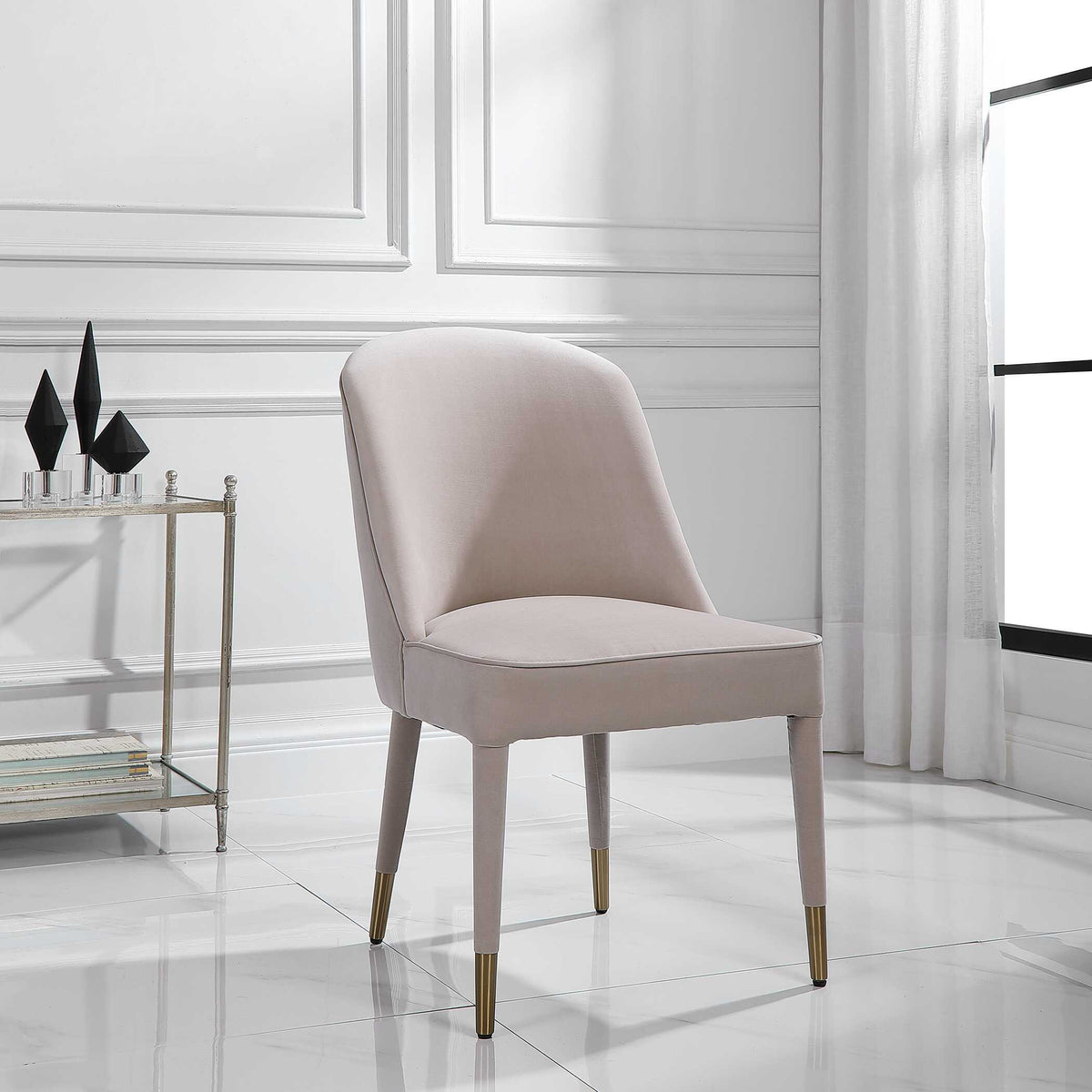 Brie Armless Chair (Set of 2) Champagne - Beige by Uttermost - View 3