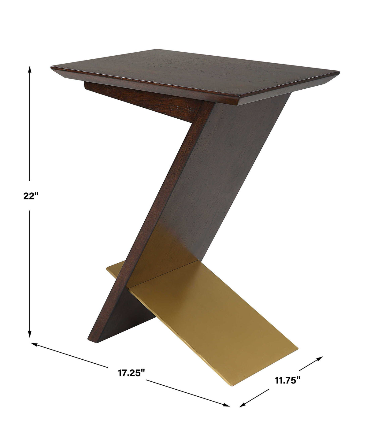 Breakthrough Modern Accent Table - Dark Brown / Gold by Uttermost - View 9