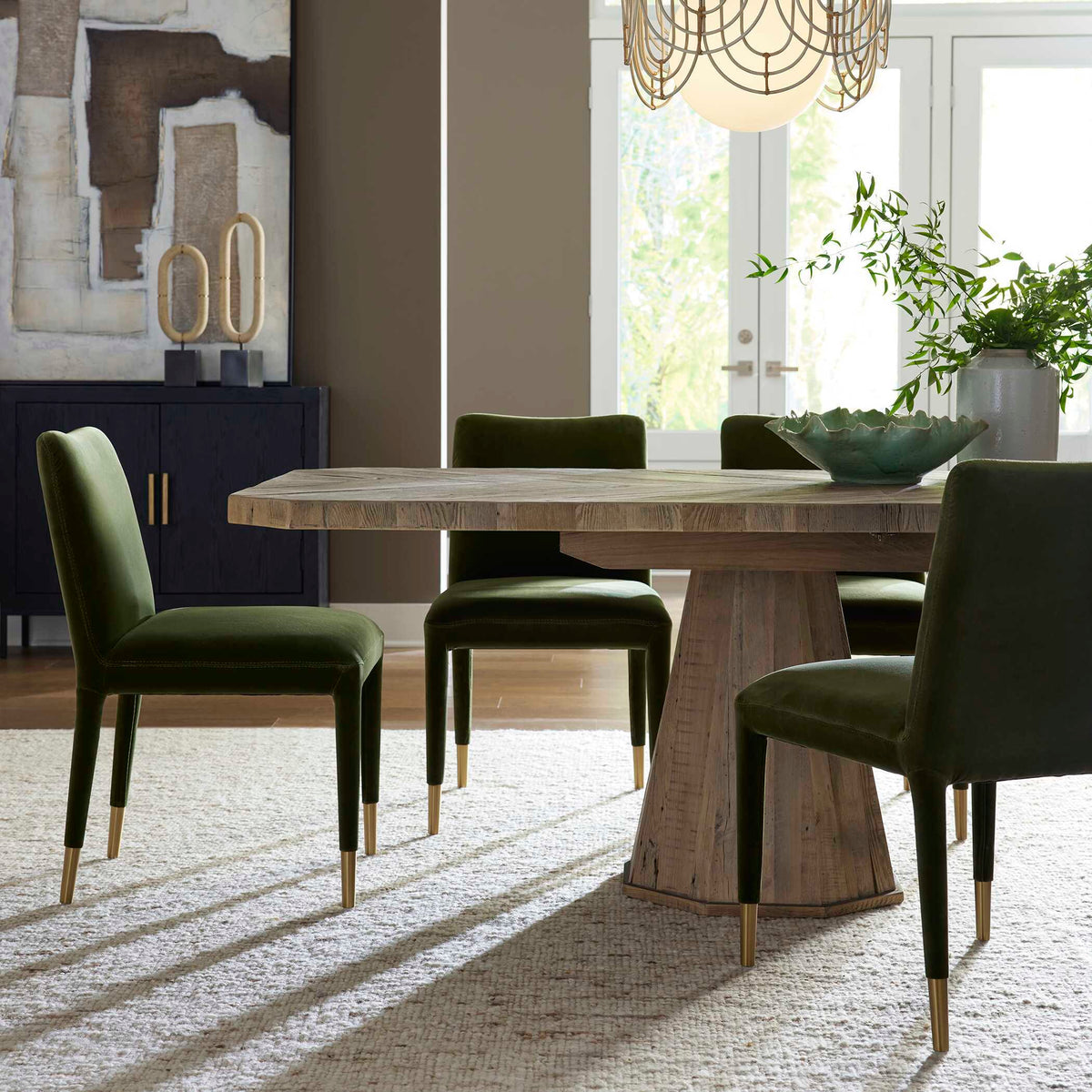Caledon Reclaimed Dining Table Oak - Light Brown by Uttermost - View 3