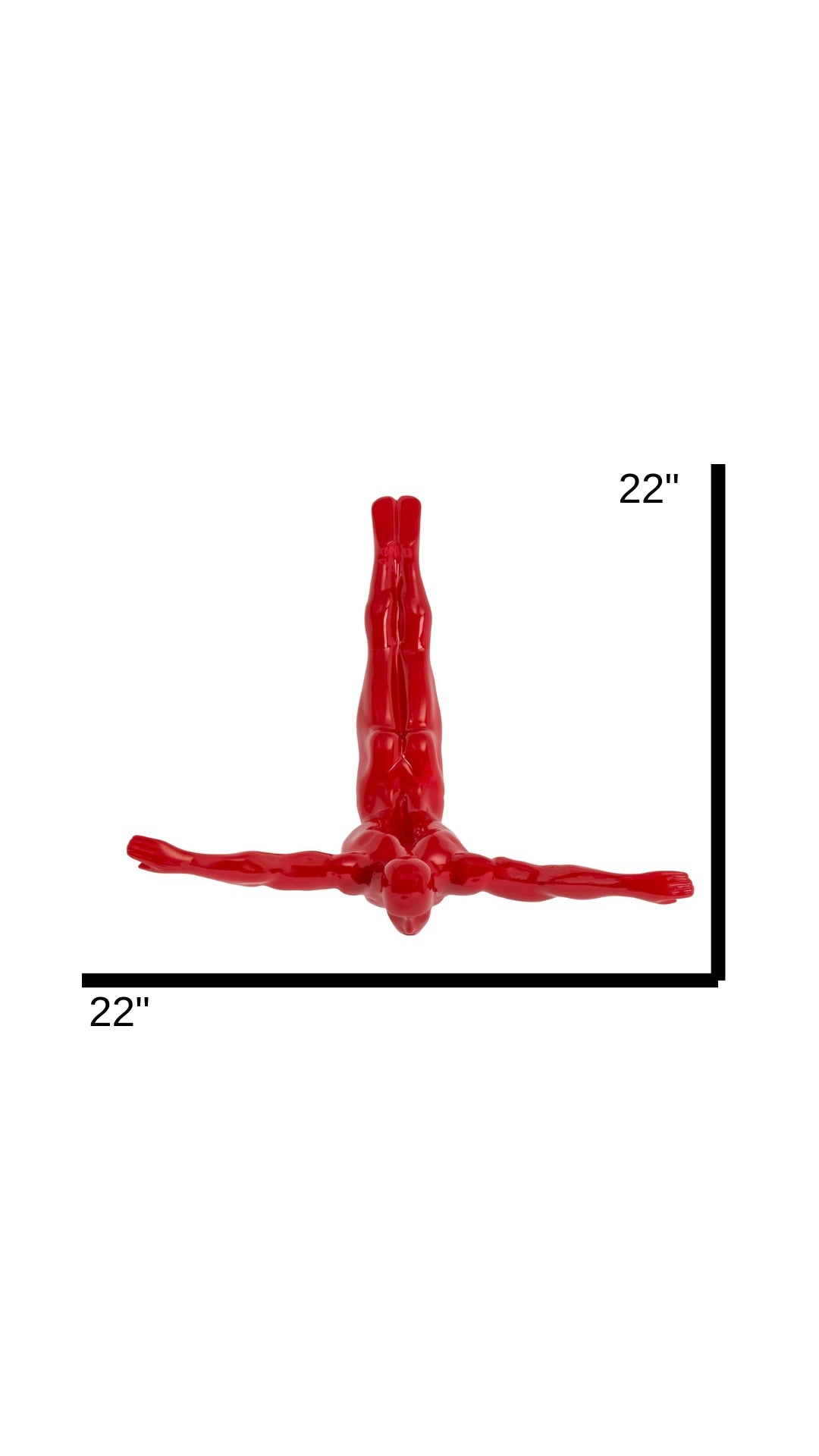 Set of Three Large Wall Divers // Glossy Red | Finesse - Home Elegance USA