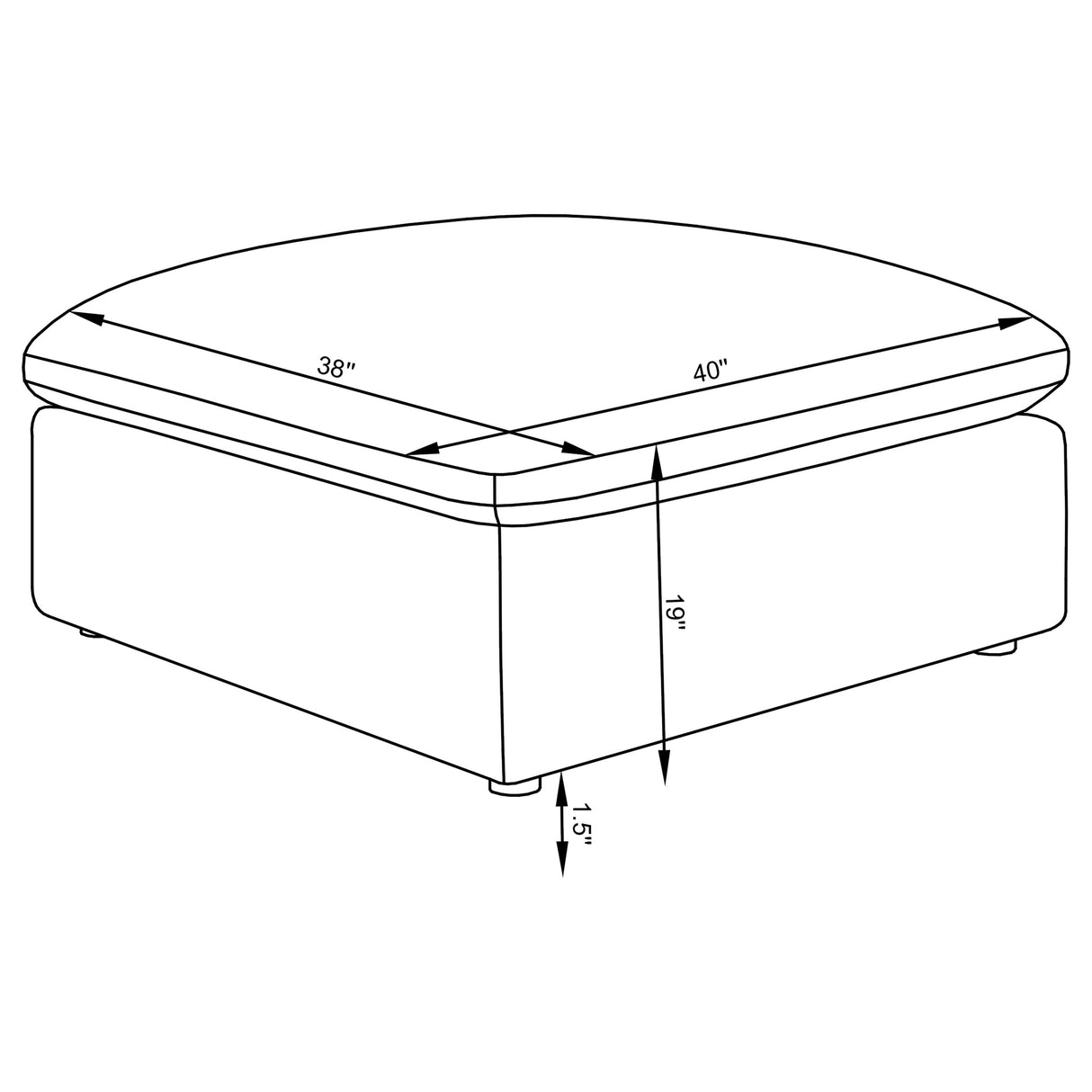 Ottoman - Hobson Cushion Seat Ottoman Off-White