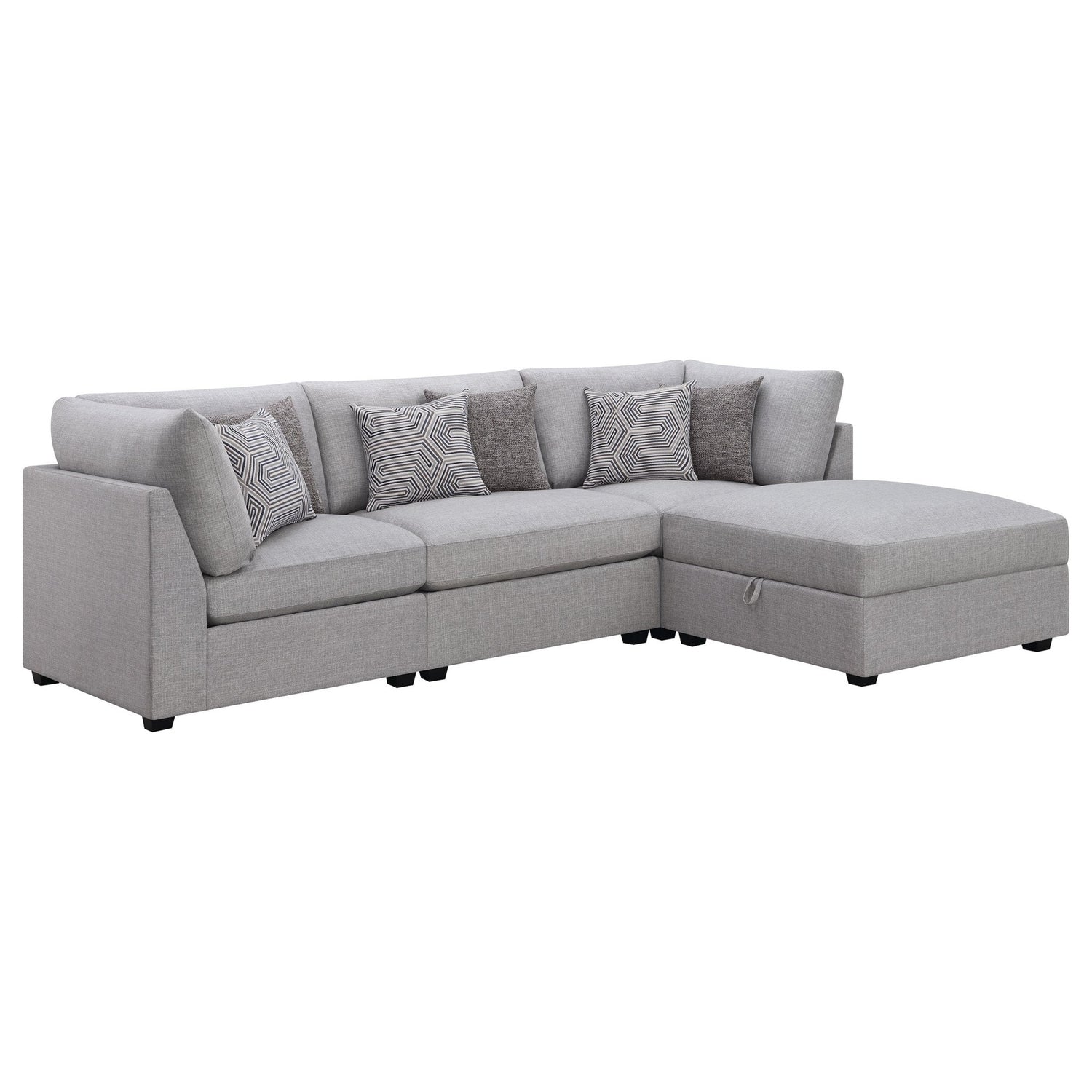 Cambria 4 - piece Upholstered Modular Sectional Grey | Coaster | Home Elegance USA