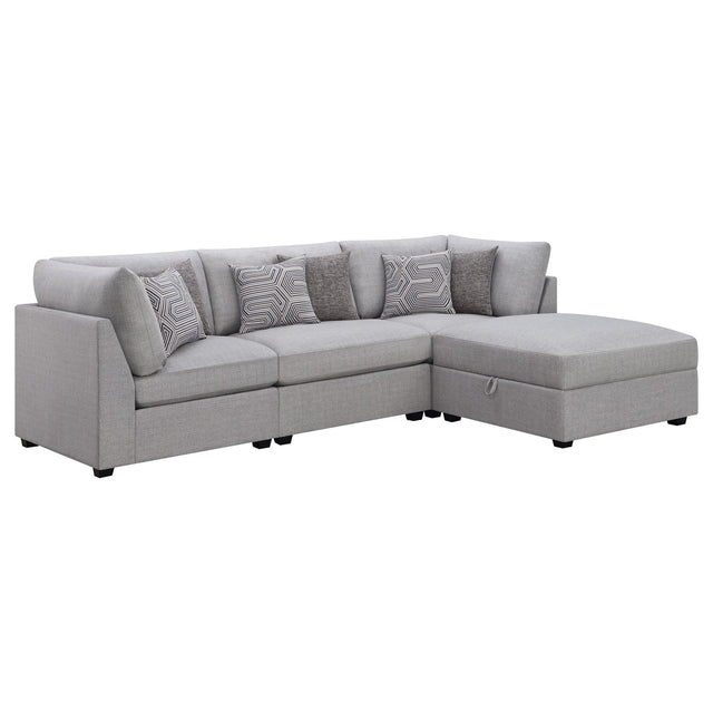 Cambria 4 - piece Upholstered Modular Sectional Grey | Coaster | Home Elegance USA