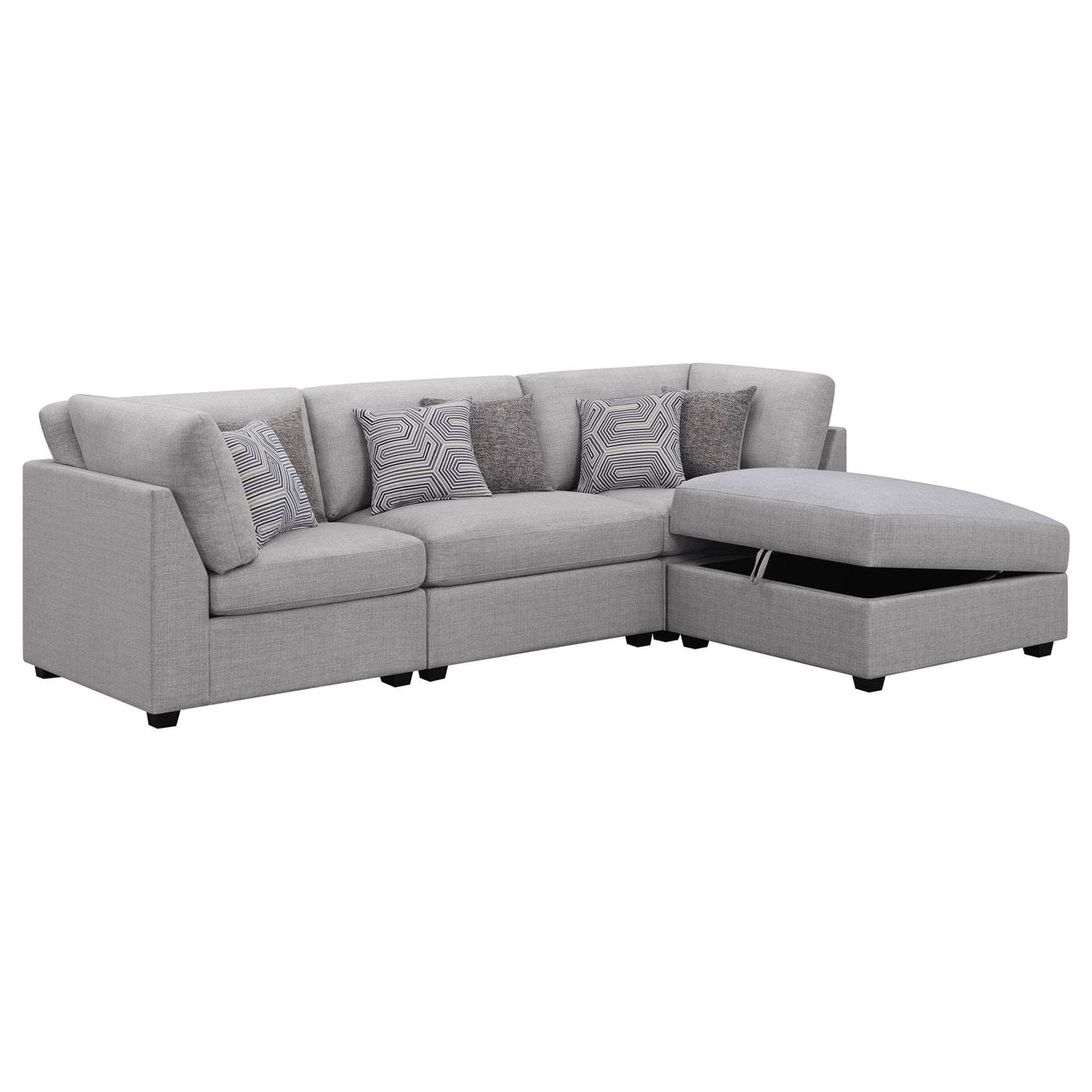 Cambria 4 - piece Upholstered Modular Sectional Grey | Coaster | Home Elegance USA