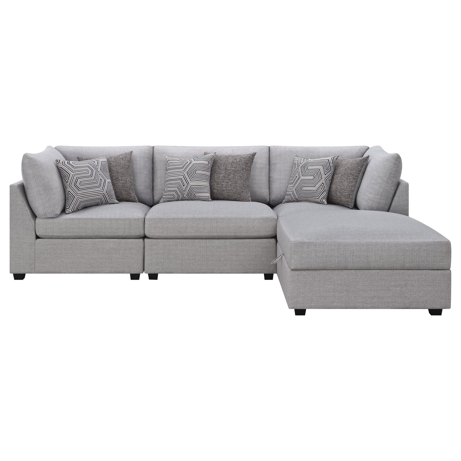 Cambria 4 - piece Upholstered Modular Sectional Grey | Coaster | Home Elegance USA