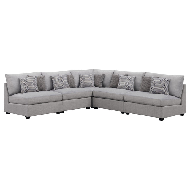 Cambria 5 - piece Upholstered Modular Sectional Grey | Coaster | Home Elegance USA